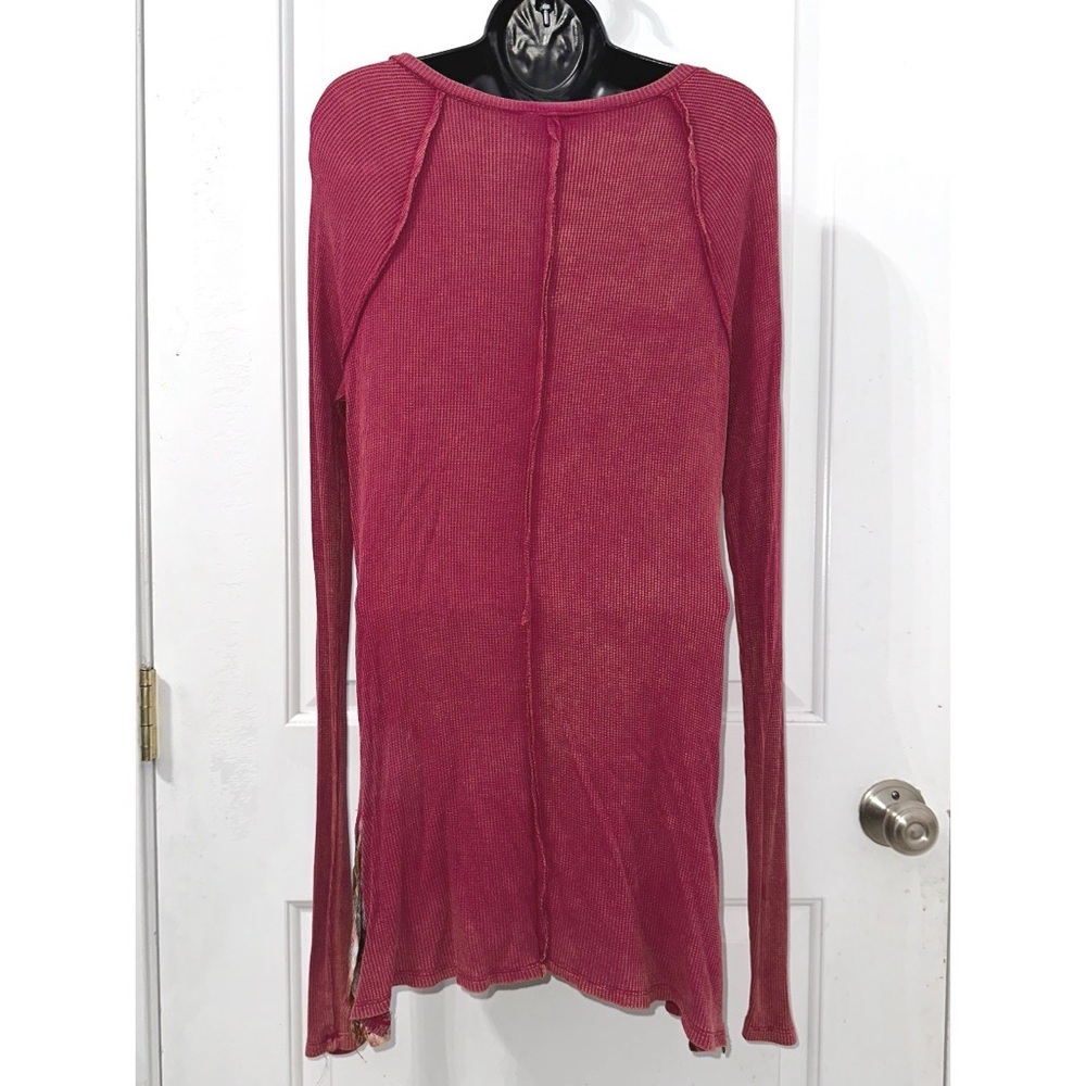 Tru Self Raspberry/wine long sleeve top featuring a soft textured ribbed fabric - Picture 4 of 5